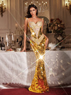 Vestido Maxi Sin Mangas con Brillantes Finnegan