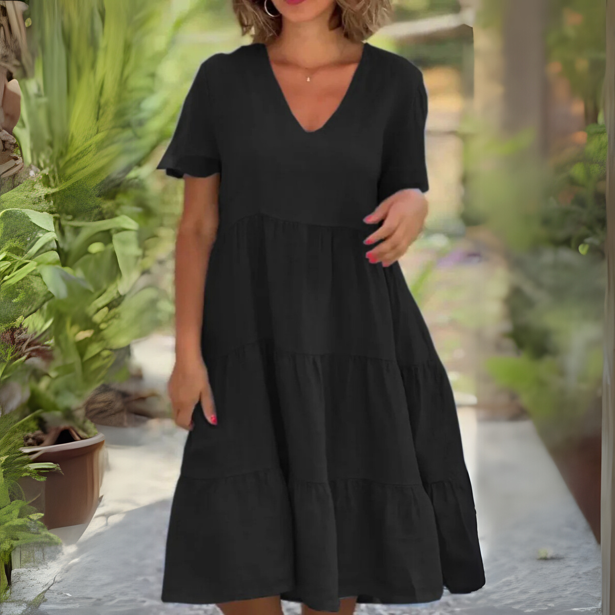 LUCE | VESTIDO FLUIDO CON ESCOTE EN V