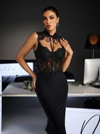 Camiseta de Encaje con Diseño Corset Gorvix