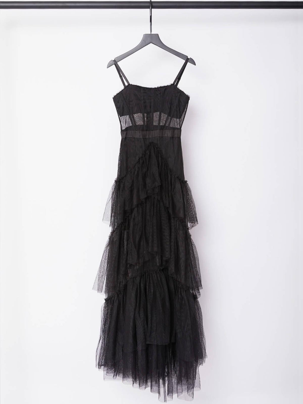 Maxi Vestido de Malla Inaya en Color Negro