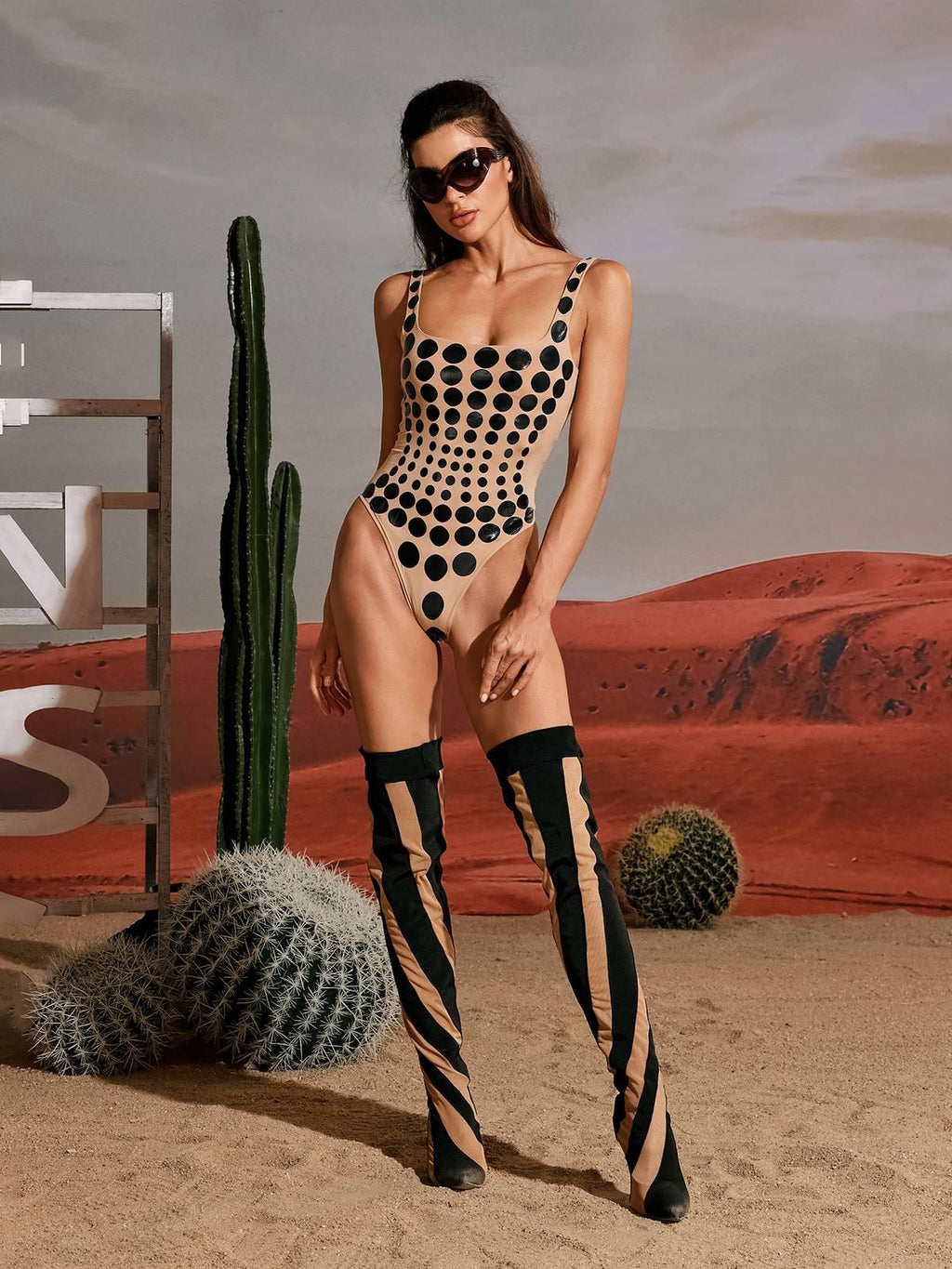 Ishi Printed Bodysuit with Dots