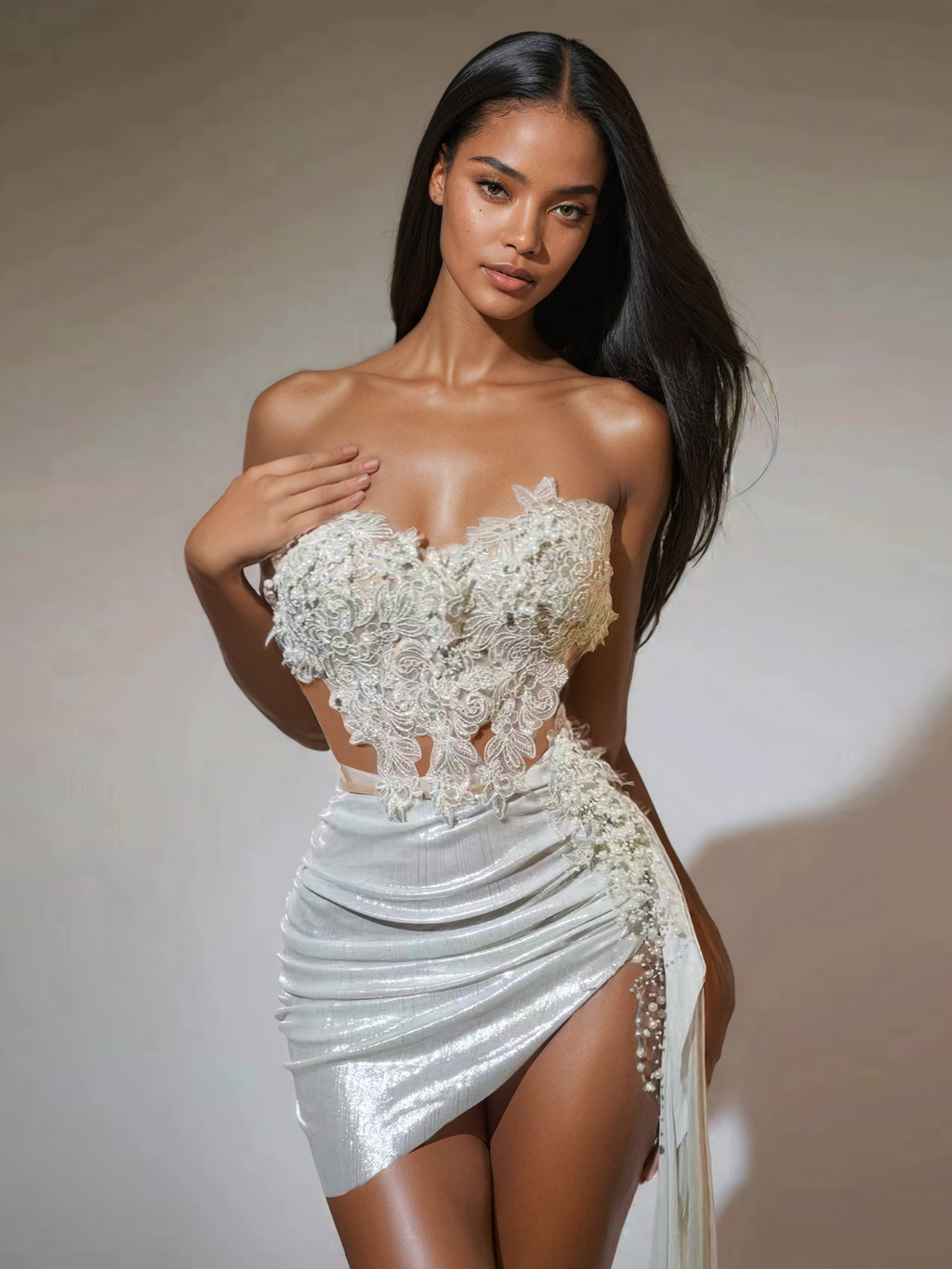 Conjunto Jelia: Falda Arrugada Sin Tirantes
