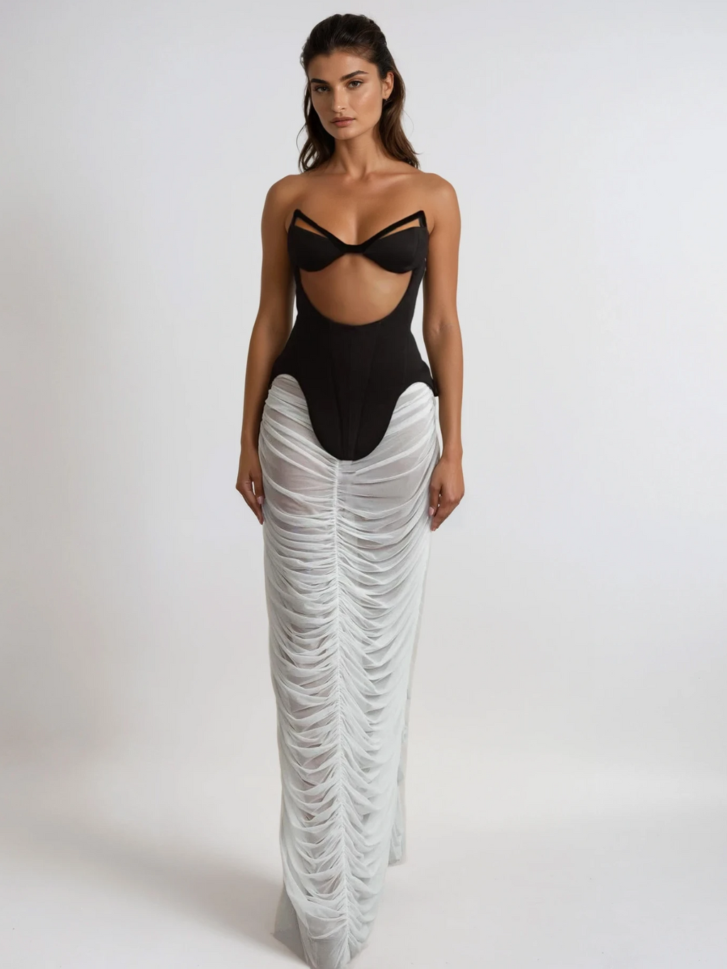 Conjunto Kalena de Falda Arrugada Sin Tirantes
