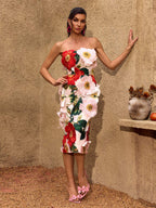 Vestido Midi Sin Mangas con Estampado Floral Oxynra