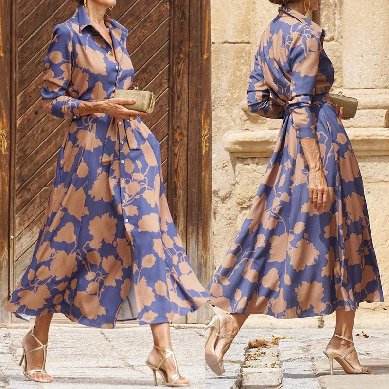 ÉLISE | VESTIDO LARGO ELEGANTE DE MANGAS LARGAS