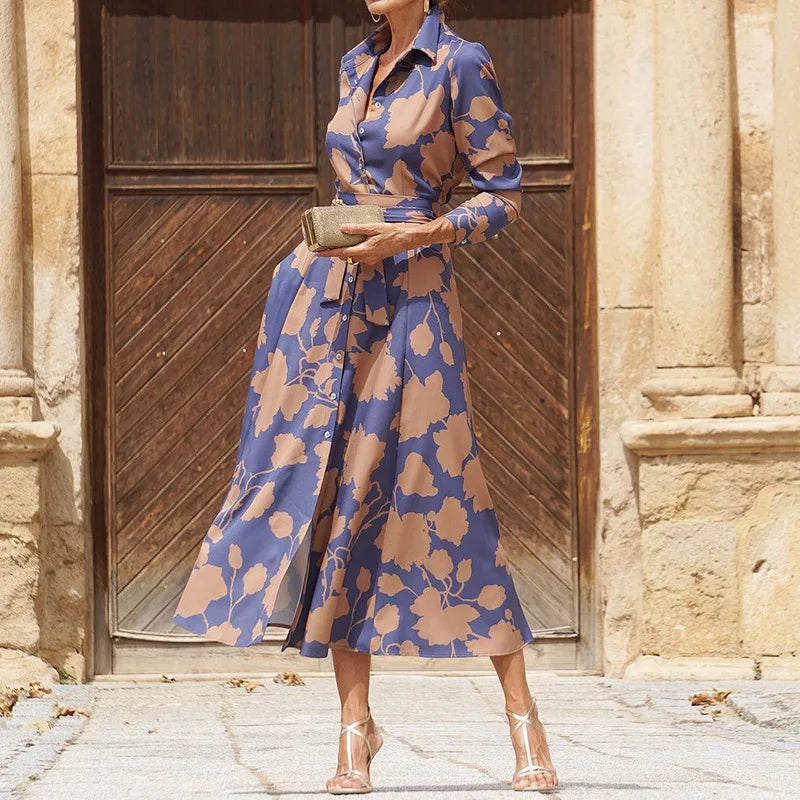 ÉLISE | VESTIDO LARGO ELEGANTE DE MANGAS LARGAS