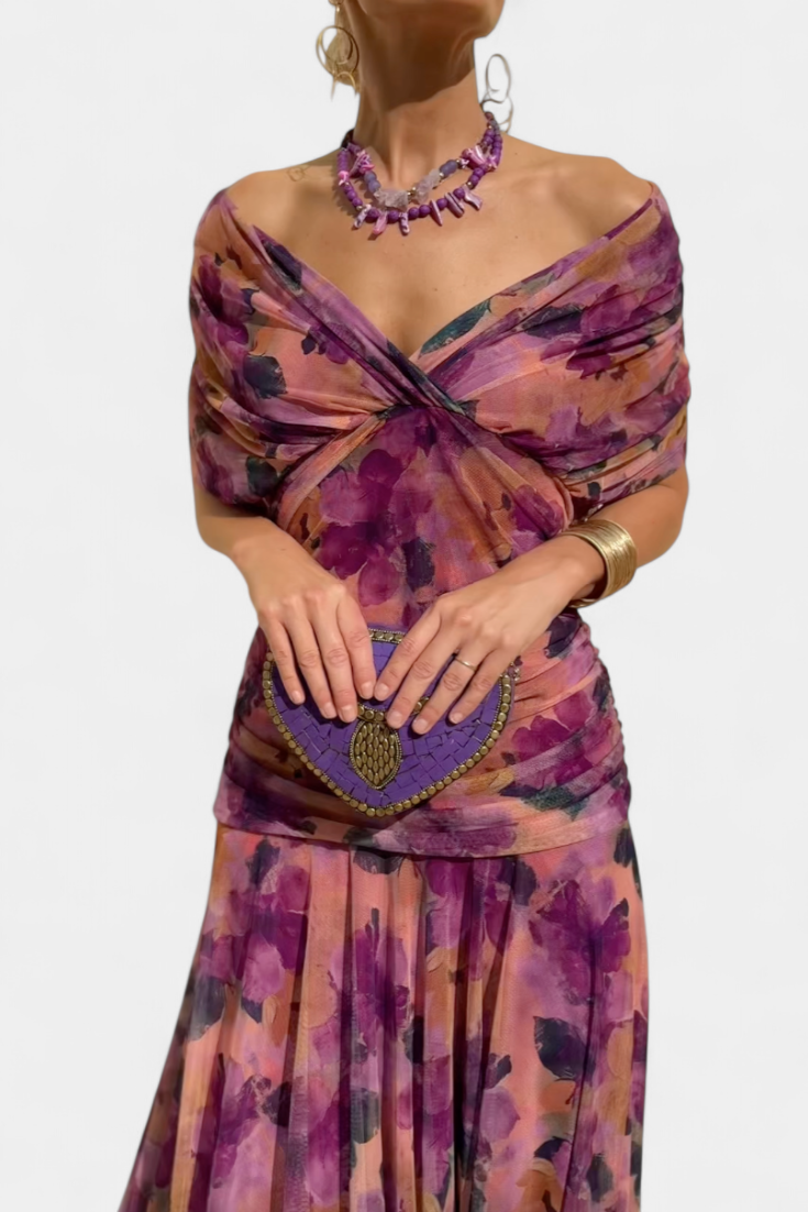 VIVIAN | Vestido Largo Floral con Escote en V