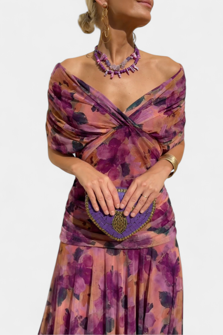 VIVIAN | Vestido Largo Floral con Escote en V