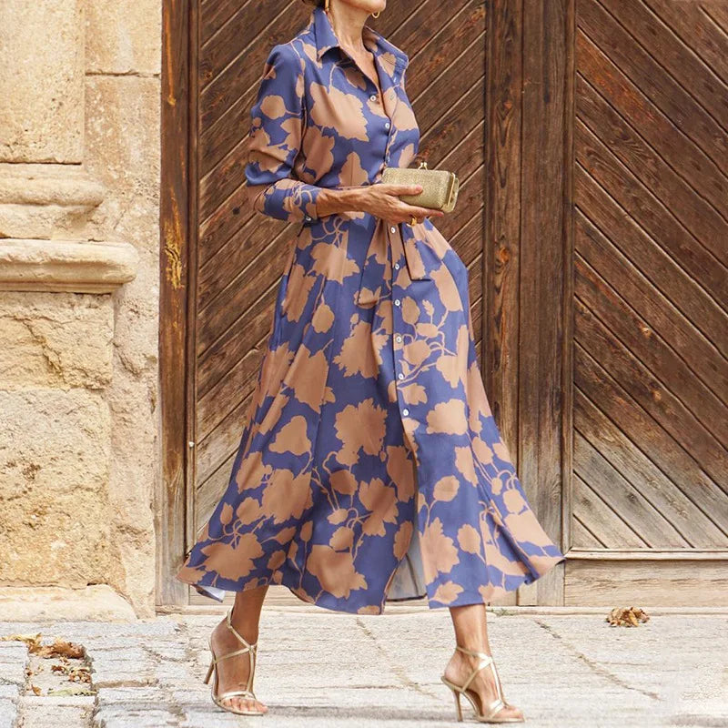 ÉLISE | VESTIDO LARGO ELEGANTE DE MANGAS LARGAS