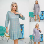 GEORGINA | Vestido Plisado con Diseño de Cuadros