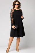 WINIFRED | VESTIDO ELEGANTE DE ENCAGE EN NEGRO