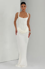 VALENTINA | MAXI DRESS WITH SQUARE NECKLINE