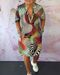 BEVERLEY | V-Collar Colorful Dress