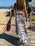 Maxi Vestido de Tirantes con Escote en V y Estampado Tie-Dye