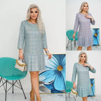 GEORGINA | Vestido Plisado con Diseño de Cuadros