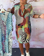BEVERLEY | V-Collar Colorful Dress