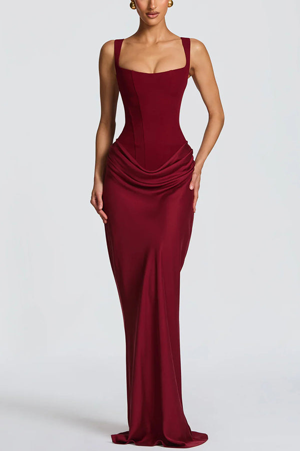 VALENTINA | MAXI DRESS WITH SQUARE NECKLINE