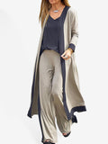 Julia | Conjunto de Chaleco y Chaqueta de Cardigan Sin Mangas en Colores Contrastantes