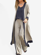 Julia | Conjunto de Chaleco y Chaqueta de Cardigan Sin Mangas en Colores Contrastantes
