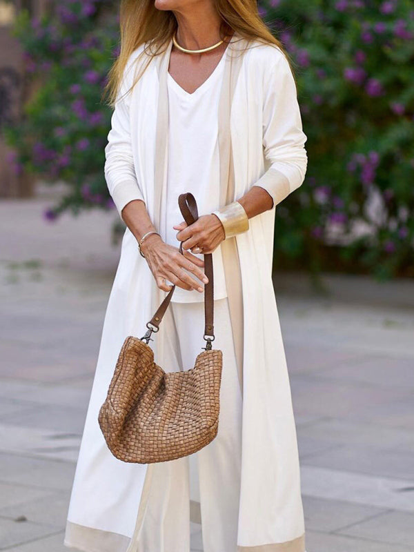 Julia | Conjunto de Chaleco y Chaqueta de Cardigan Sin Mangas en Colores Contrastantes