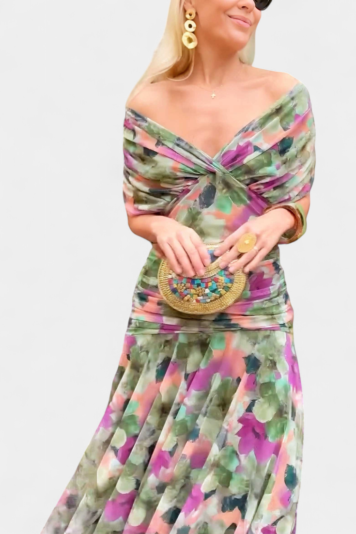 VIVIAN | Vestido Largo Floral con Escote en V