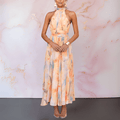 ESTHER | Vestido Acuarela con Cuello Halter