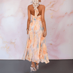 ESTHER | Vestido Acuarela con Cuello Halter