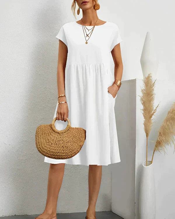 JACQUELINE | VESTIDO ELEGANTE CON CUELLO REDONDO