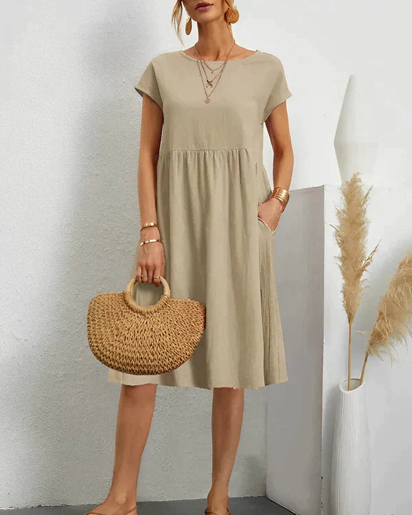 JACQUELINE | VESTIDO ELEGANTE CON CUELLO REDONDO