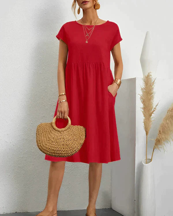 JACQUELINE | VESTIDO ELEGANTE CON CUELLO REDONDO
