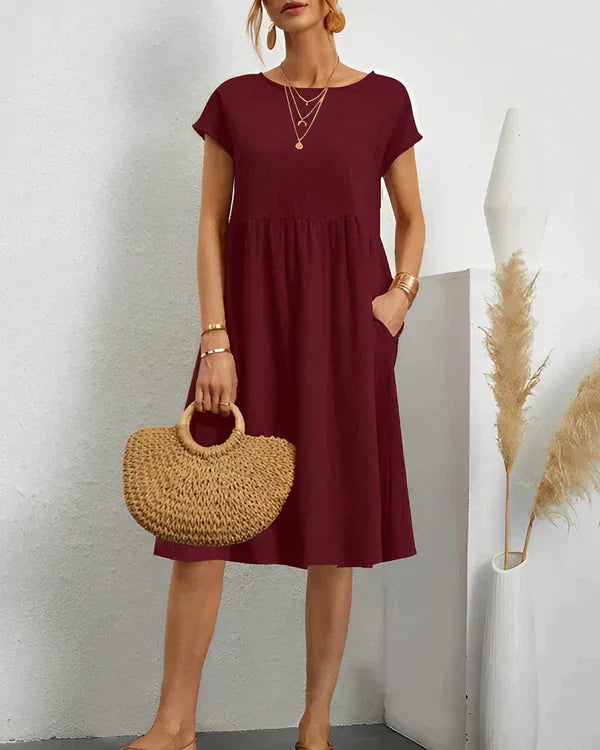 JACQUELINE | VESTIDO ELEGANTE CON CUELLO REDONDO
