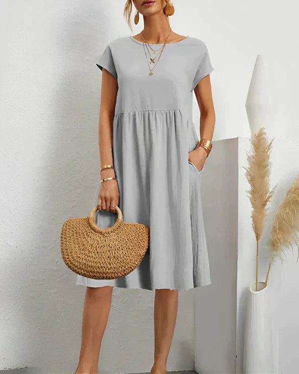 JACQUELINE | VESTIDO ELEGANTE CON CUELLO REDONDO
