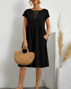 JACQUELINE | VESTIDO ELEGANTE CON CUELLO REDONDO