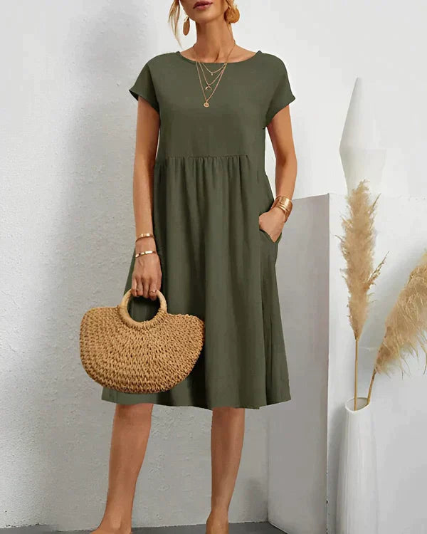 JACQUELINE | VESTIDO ELEGANTE CON CUELLO REDONDO
