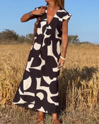 DOREEN | V-Neck Printed Dress