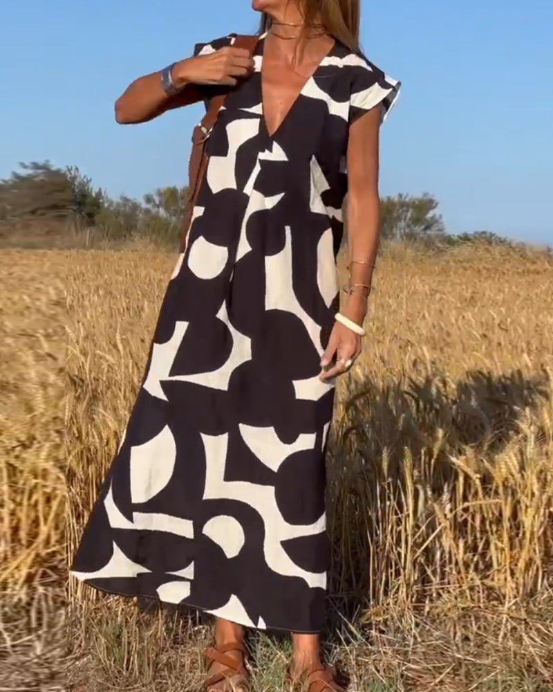 DOREEN | V-Neck Printed Dress