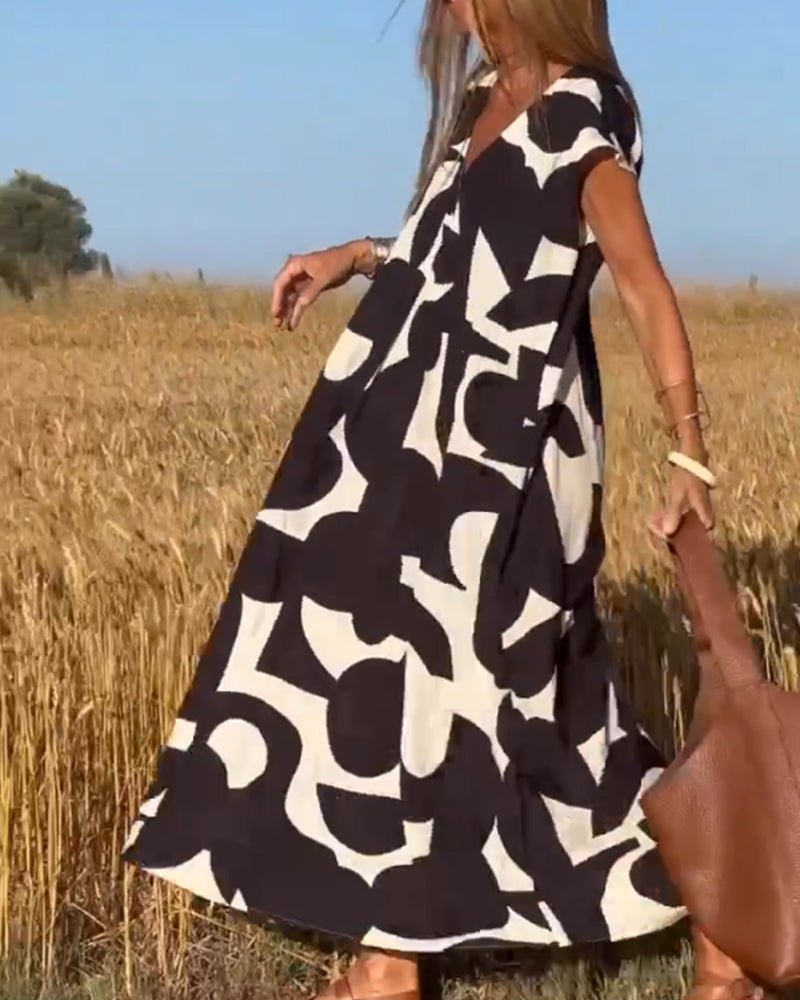 DOREEN | V-Neck Printed Dress