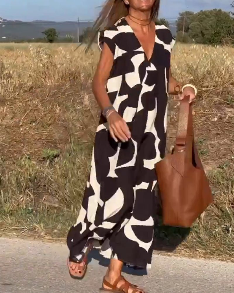DOREEN | V-Neck Printed Dress