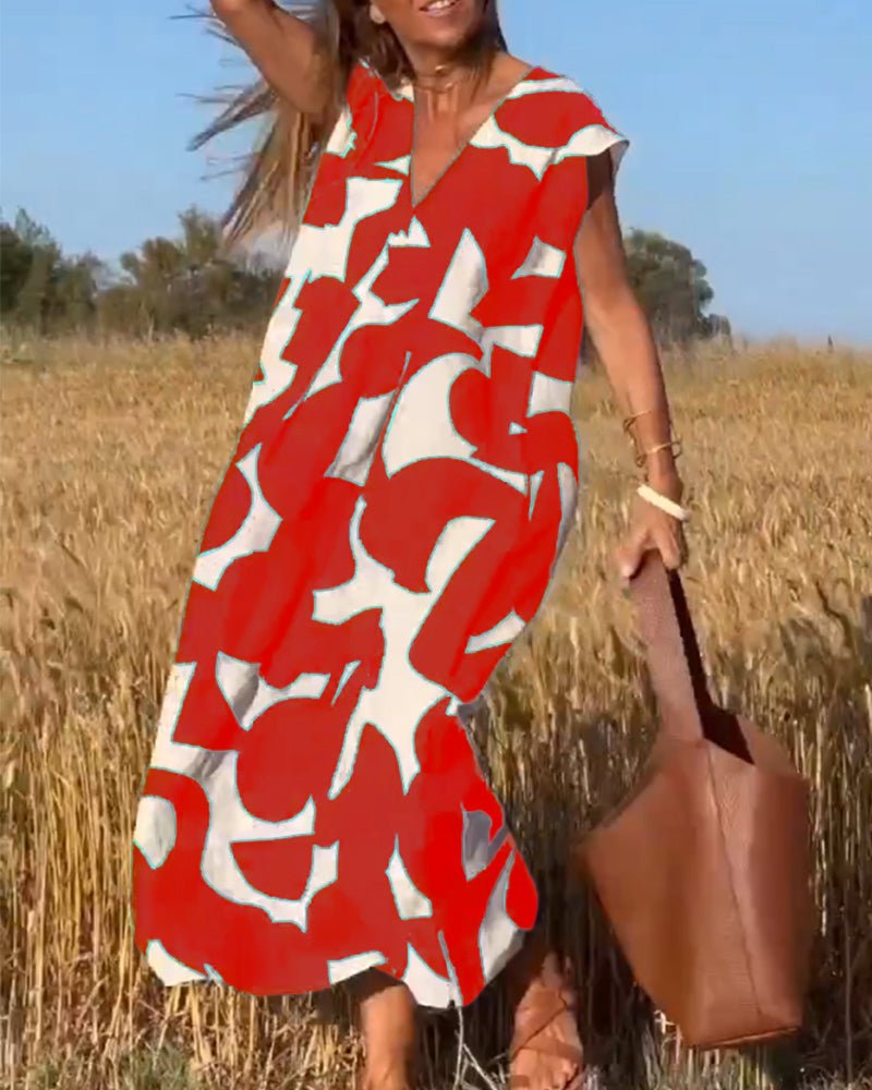 DOREEN | V-Neck Printed Dress