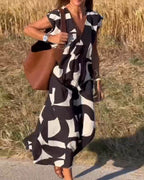 DOREEN | V-Neck Printed Dress