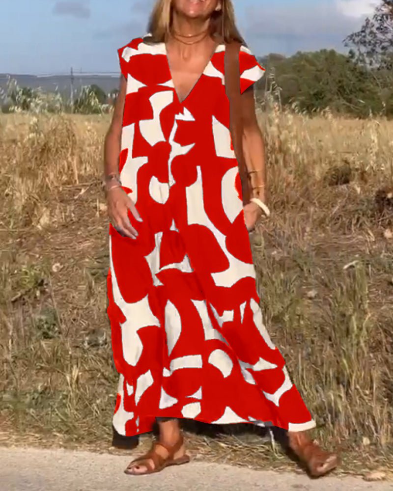 DOREEN | V-Neck Printed Dress